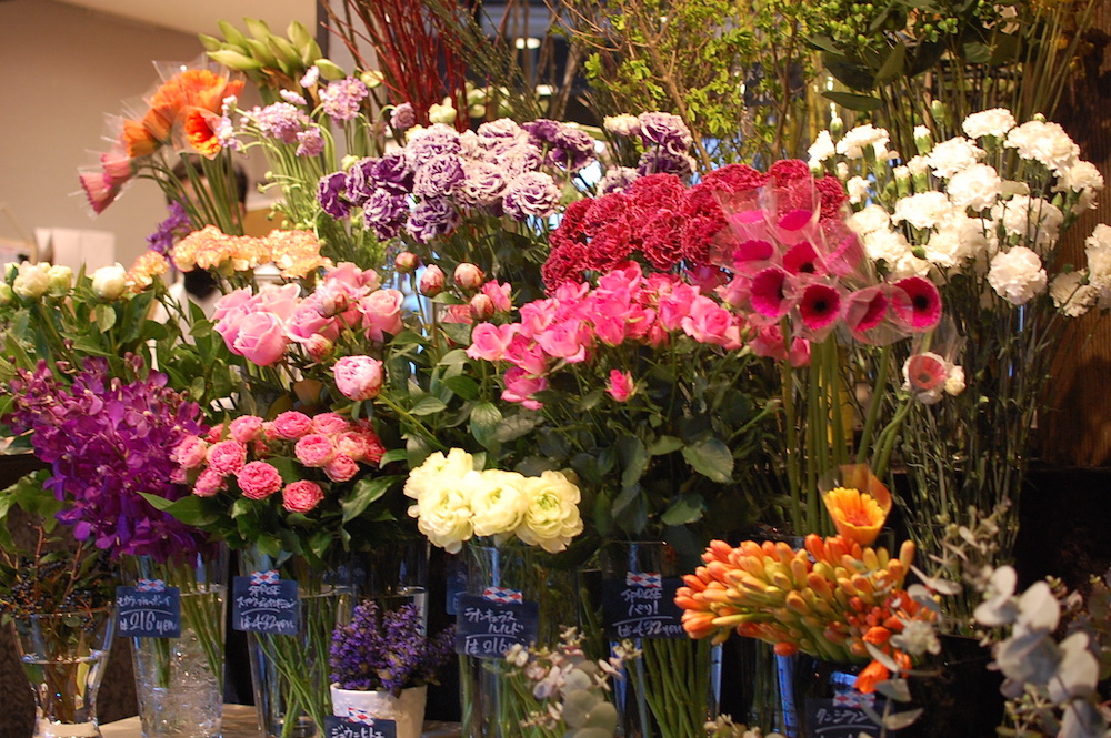 FLORAISONにならぶ色とりどりの花たち