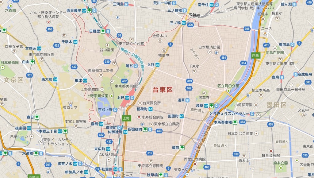 台東区の地図