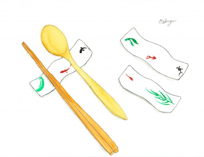 色絵 箸&スプーンレスト