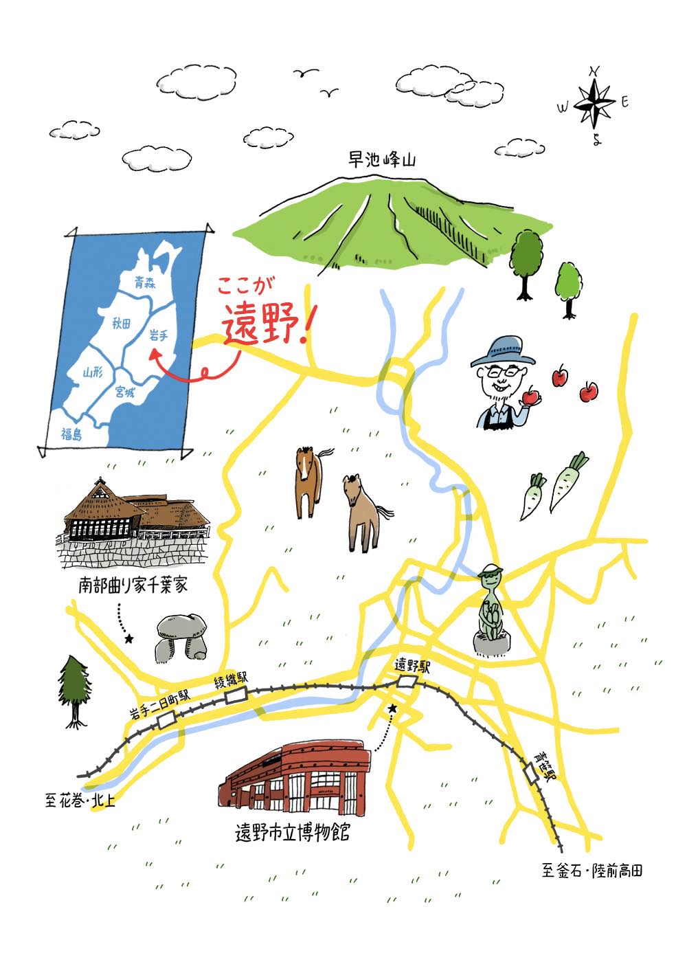 岩手県遠野市マップ
