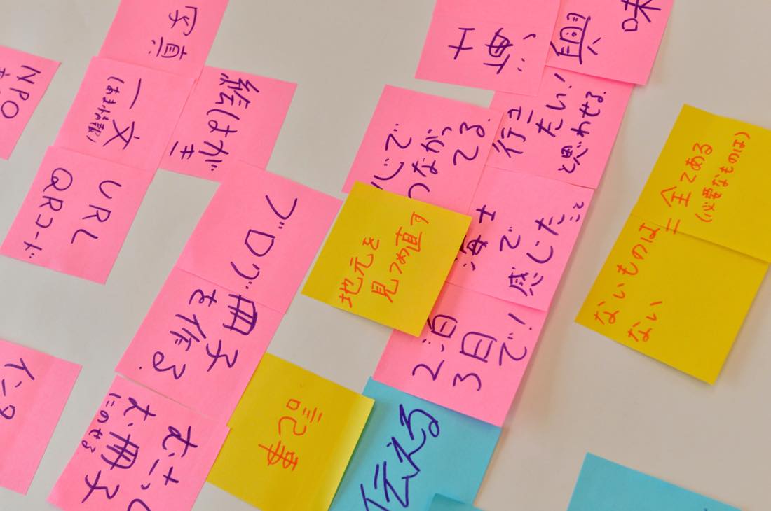 ポストイットに学びを書き出していく