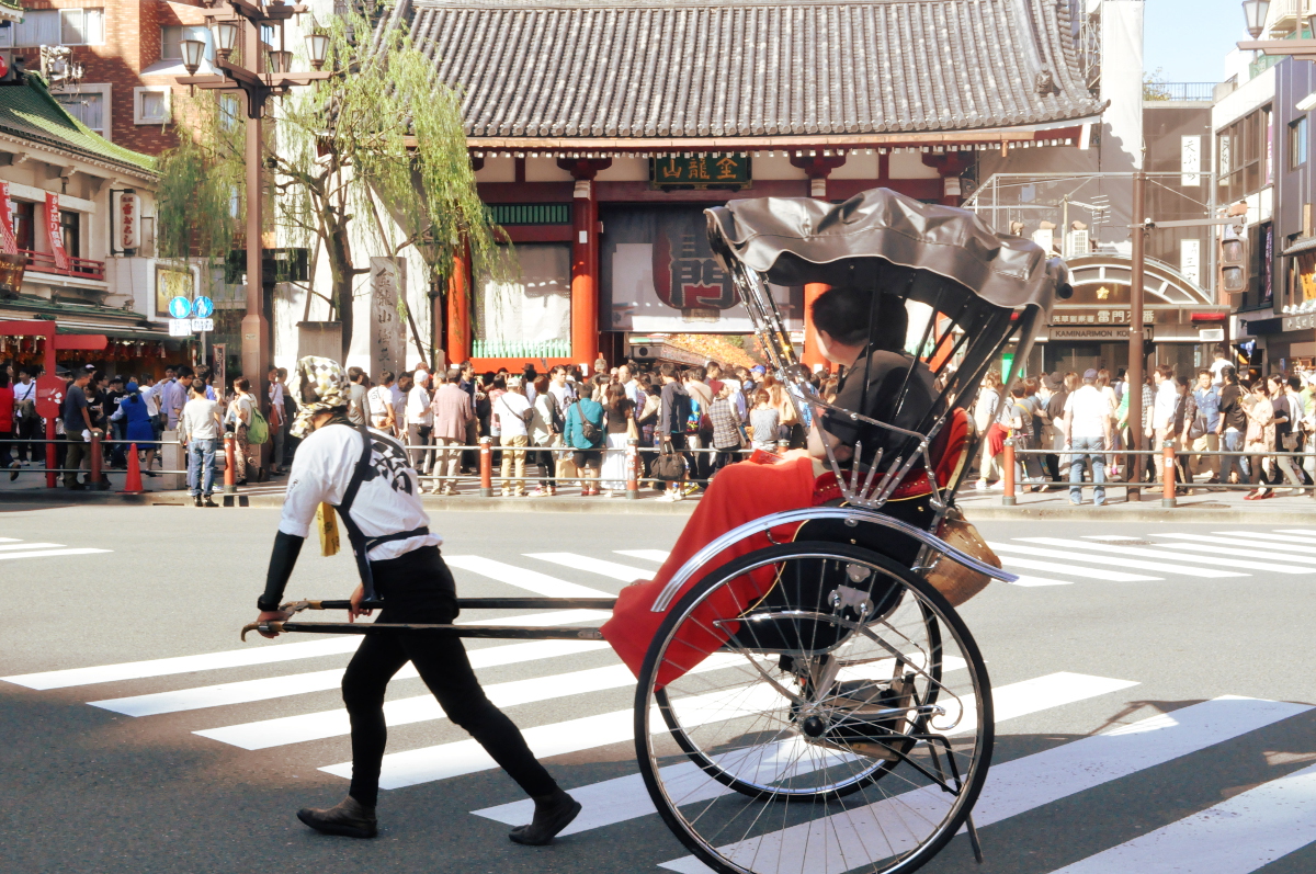 お客様と人力車